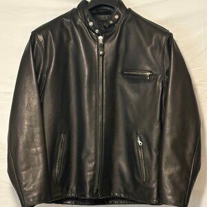 Schott Classic Racer Leather Motorcycle Jacket STYLE: 141
